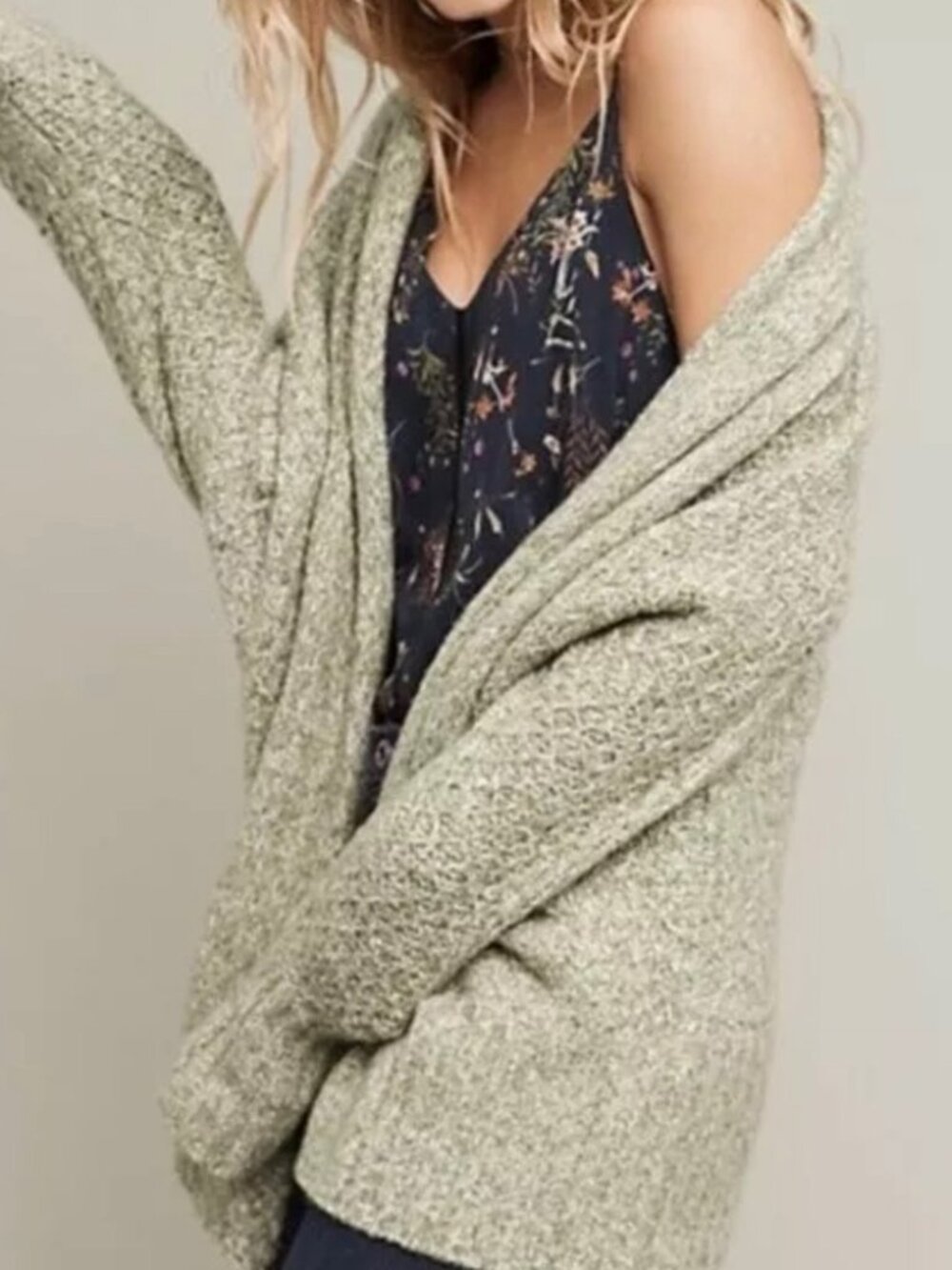Anthropologie Alpaca Blend Chaucer Cardigan Size M EUC Hygge Lagenlook Granola